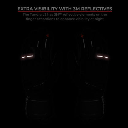 Motorcycle black waterproof / winter gloves - phone touch, reflective, visor wiper