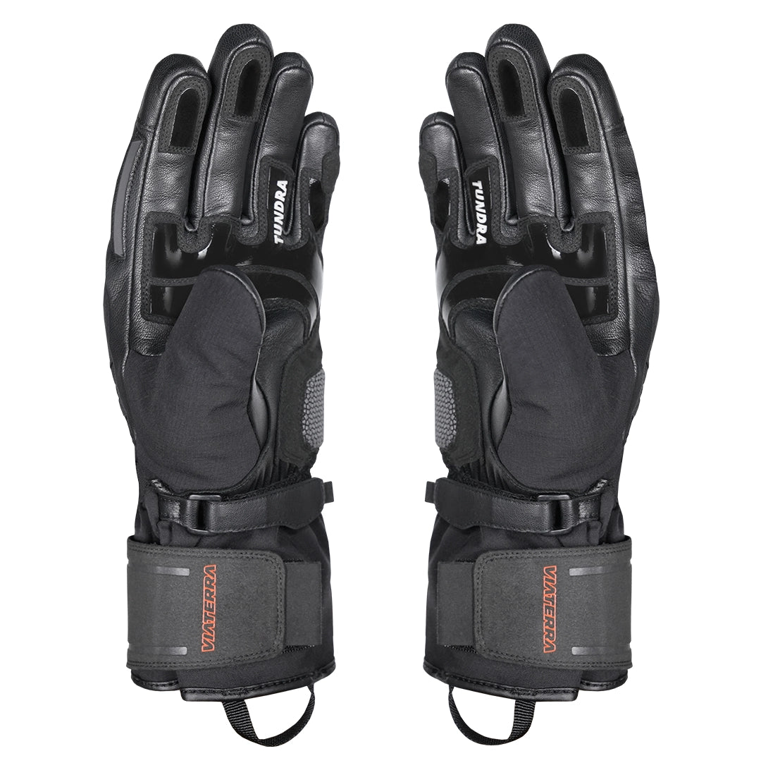 Motorcycle black waterproof / winter gloves - phone touch, refoective, visor wiper