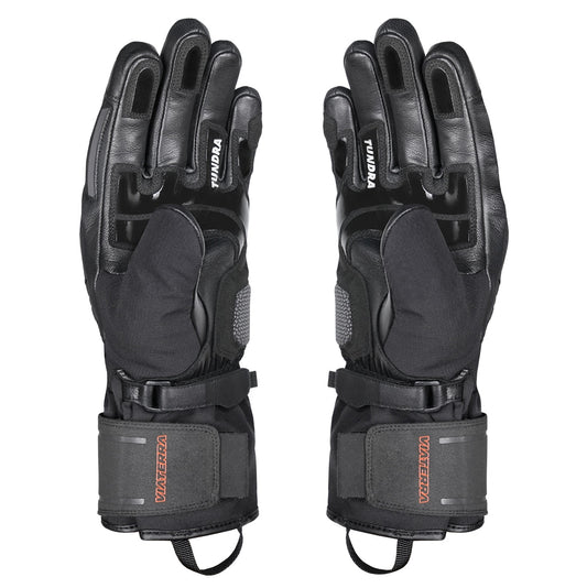 Motorcycle black waterproof / winter gloves - phone touch, refoective, visor wiper
