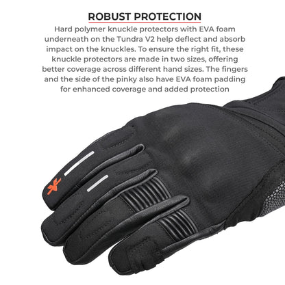 Motorcycle black waterproof / winter gloves - phone touch, refoective, visor wiper