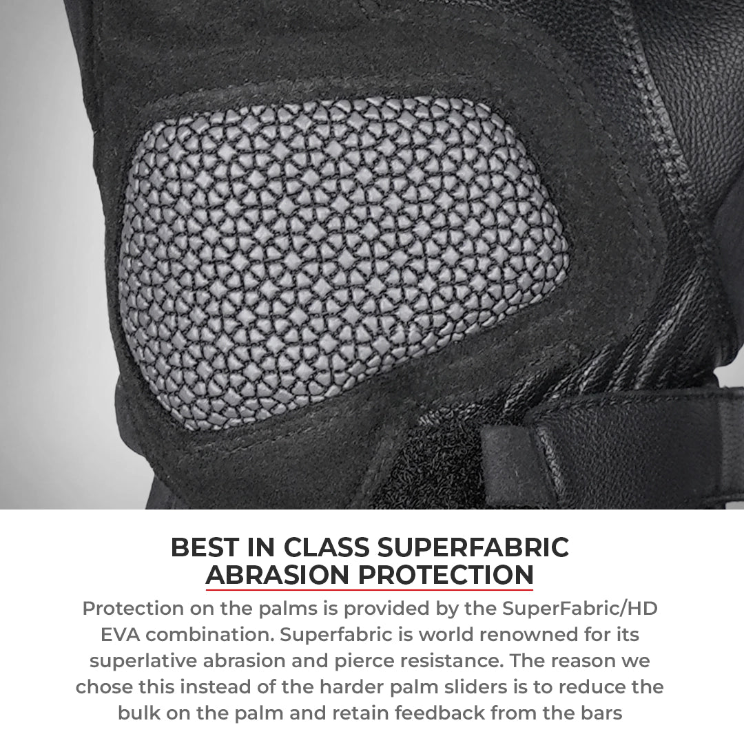 Motorcycle black waterproof / winter gloves - phone touch, refoective, visor wiper