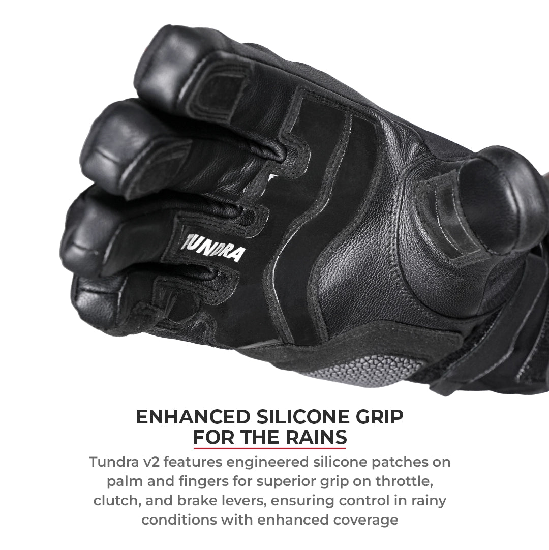 Motorcycle black waterproof / winter gloves - phone touch, refoective, visor wiper