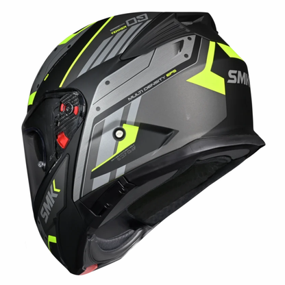 SMK Gullwing Sonic Black Grey Yellow Glossy - Modular Helmet