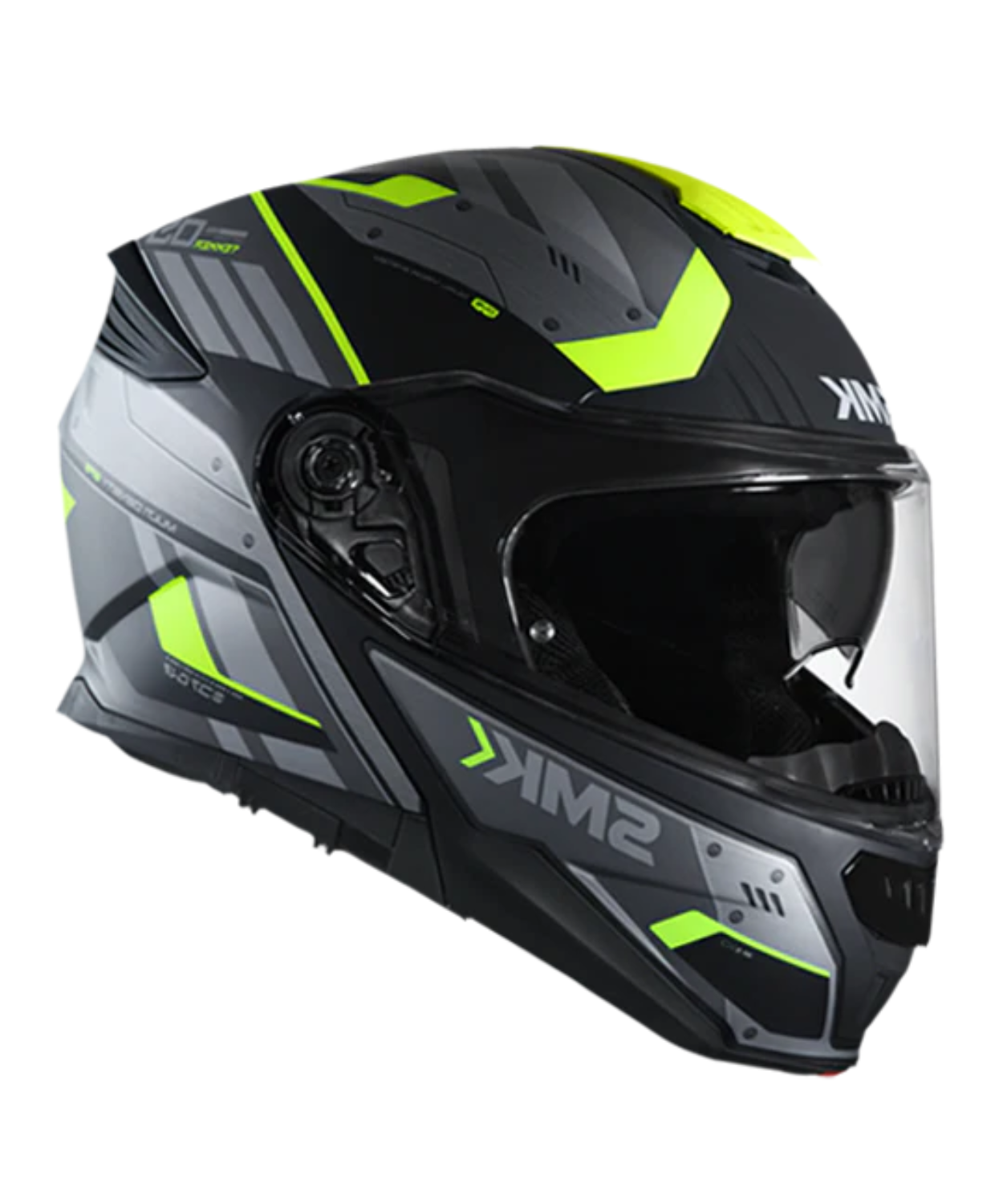 SMK Gullwing Sonic Black Grey Yellow Glossy - Modular Helmet