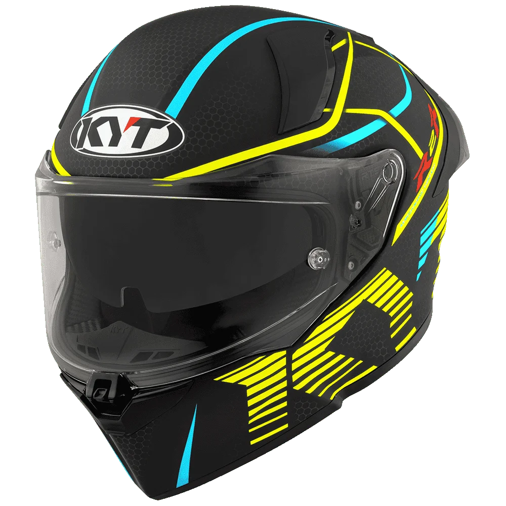 KYT R2R PRO CONCEPT MATT BLACK YELLOW HELMET