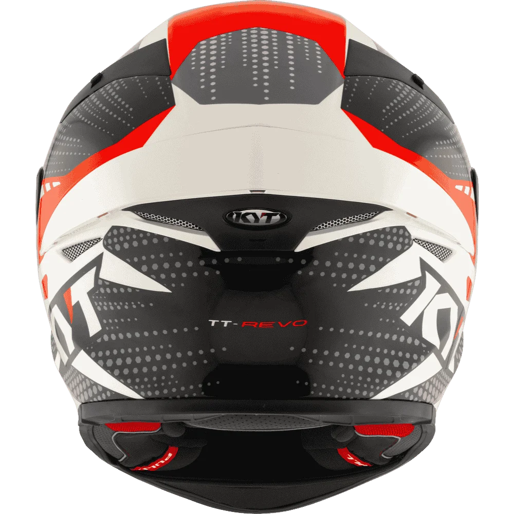 Motorcycle full face Red black with white helmet KYT 