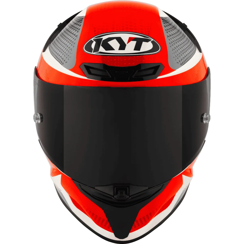 Motorcycle full face Red black with white helmet KYT 