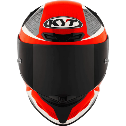 Motorcycle full face Red black with white helmet KYT 