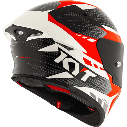 Motorcycle full face Red black with white helmet KYT 