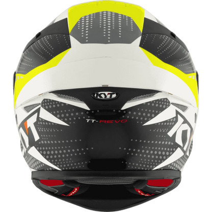 Motorcycle full face green yellow black with white based helmet