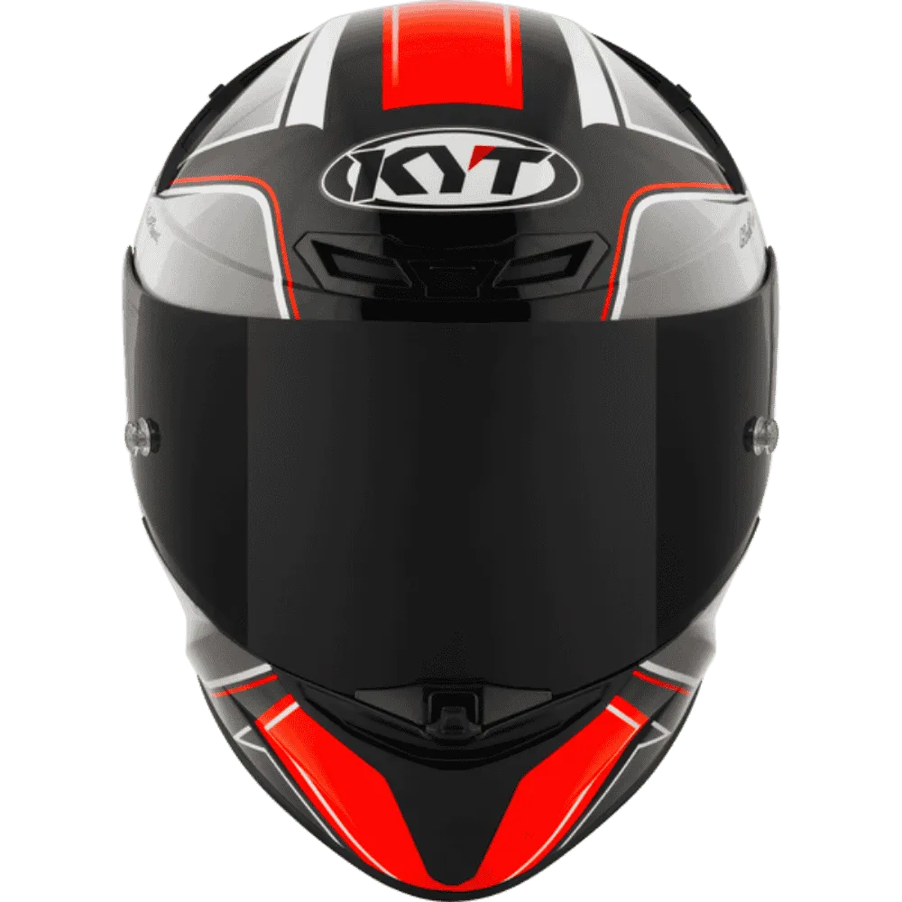Motorcycle/Bike Red with grey geometric graphic helmet KYT 