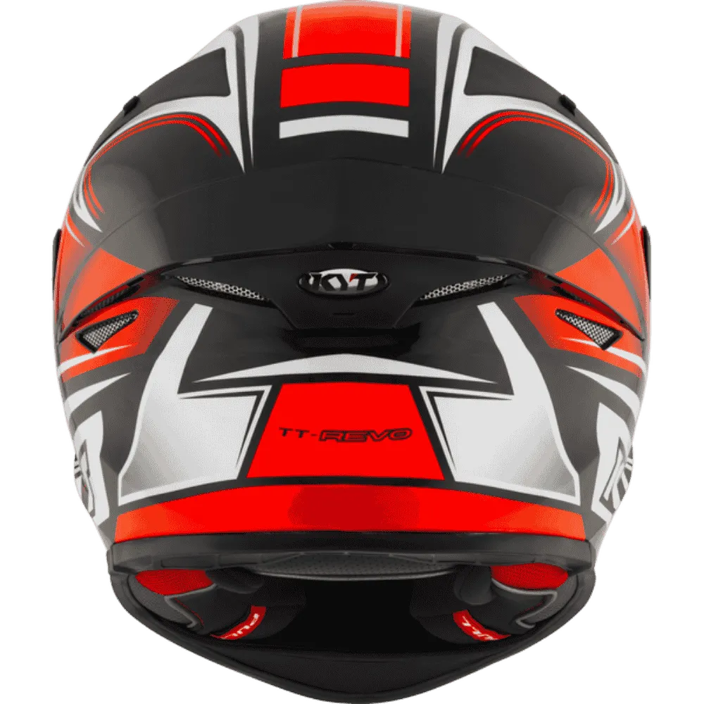 Motorcycle/Bike Red with grey geometric graphic helmet KYT 