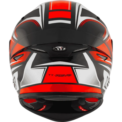 Motorcycle/Bike Red with grey geometric graphic helmet KYT 