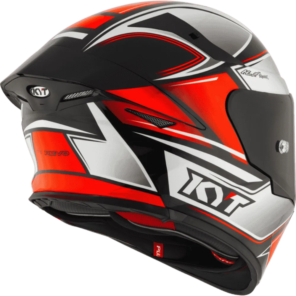Motorcycle/Bike Red with grey geometric graphic helmet KYT 