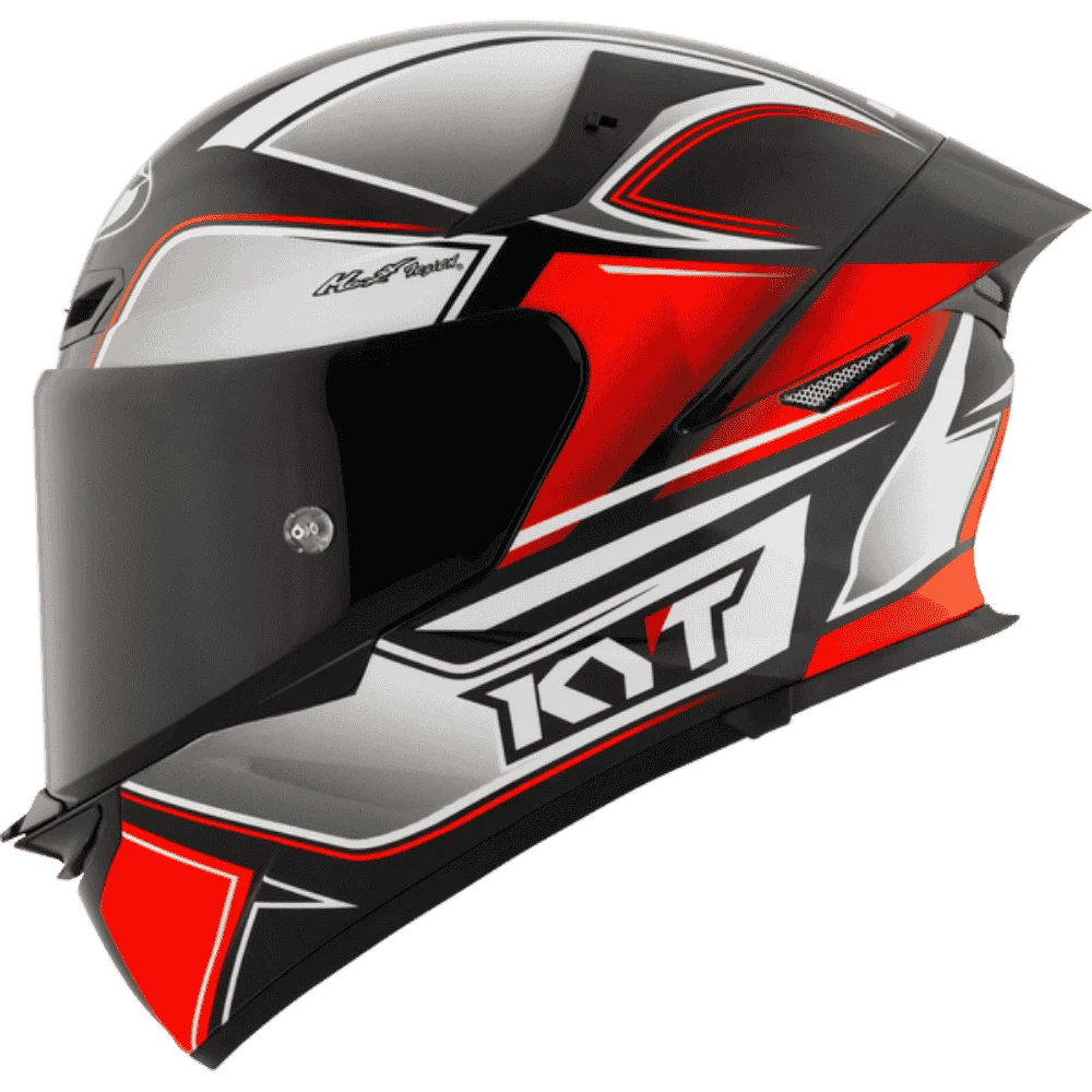 Motorcycle/Bike Red with grey geometric graphic helmet KYT 