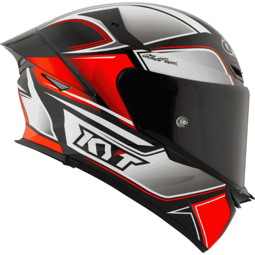 Motorcycle/Bike Red with grey geometric graphic helmet KYT 