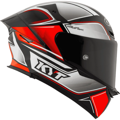Motorcycle/Bike Red with grey geometric graphic helmet KYT 
