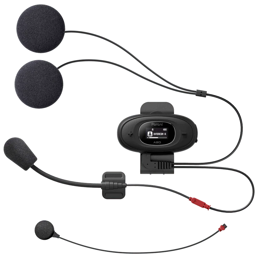 Parani A20 Motorcycle Bluetooth Intercom On Ear Headset (Black)