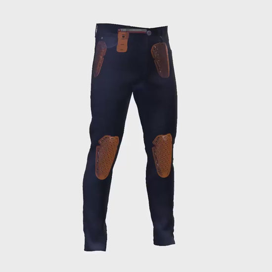 Motorcycle riding denim blue with armours D3O,cordura,temp. regulated