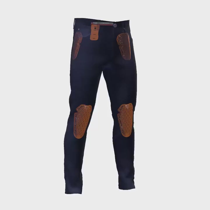Motorcycle riding denim blue with armours D3O,cordura,temp. regulated