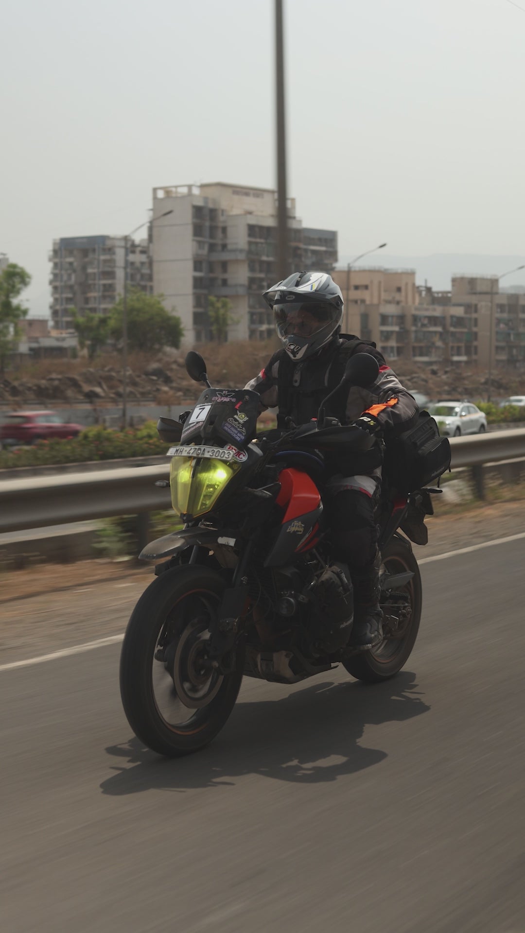 Motorcycle 60L expandable black tail bag waterproof